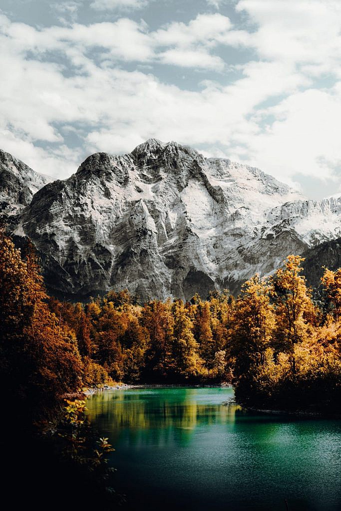Detailed view of mountain range
